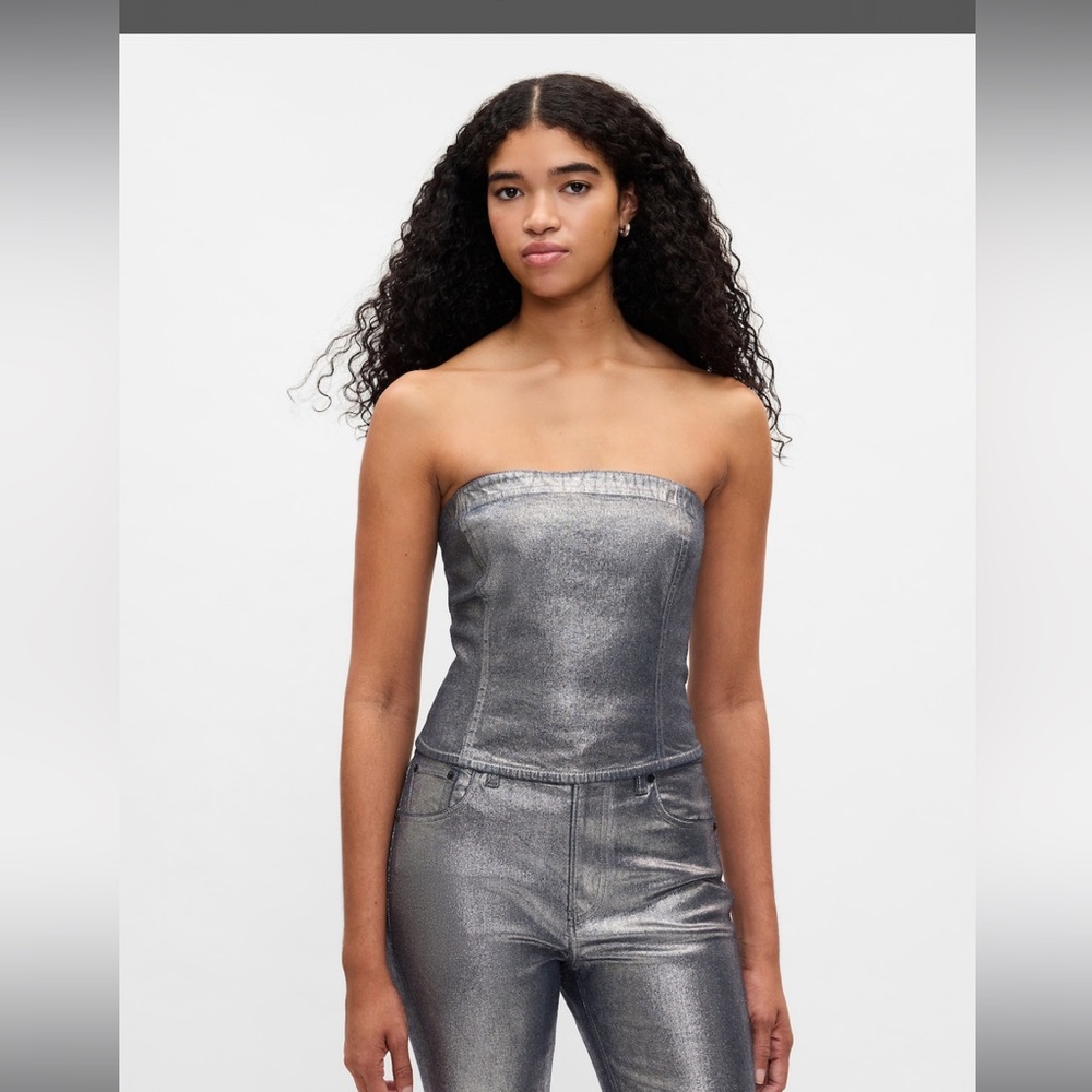 NWT Gap Metallic Corset Top
